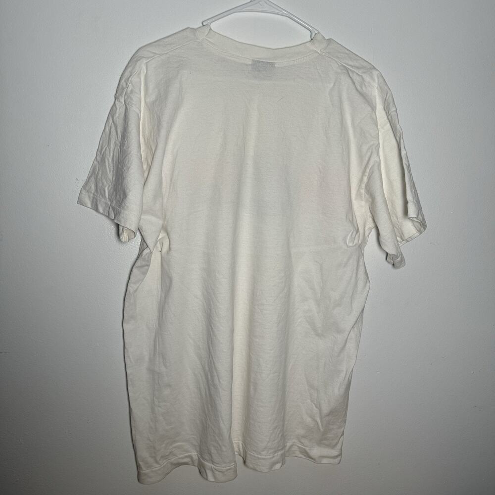 Vintage 90s Buffalo Cowboy Sunset T-Shirt Western Single Stitch White XL USA - Picture 4 of 9